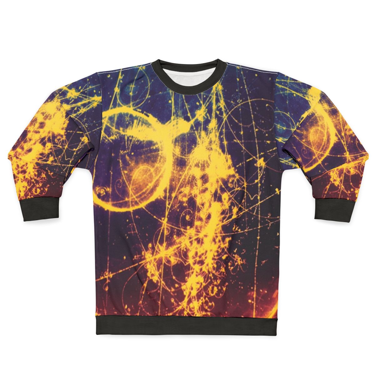 Bubble Chamber Sweatshirt with Particle Physics Inspired Abstract Art Design