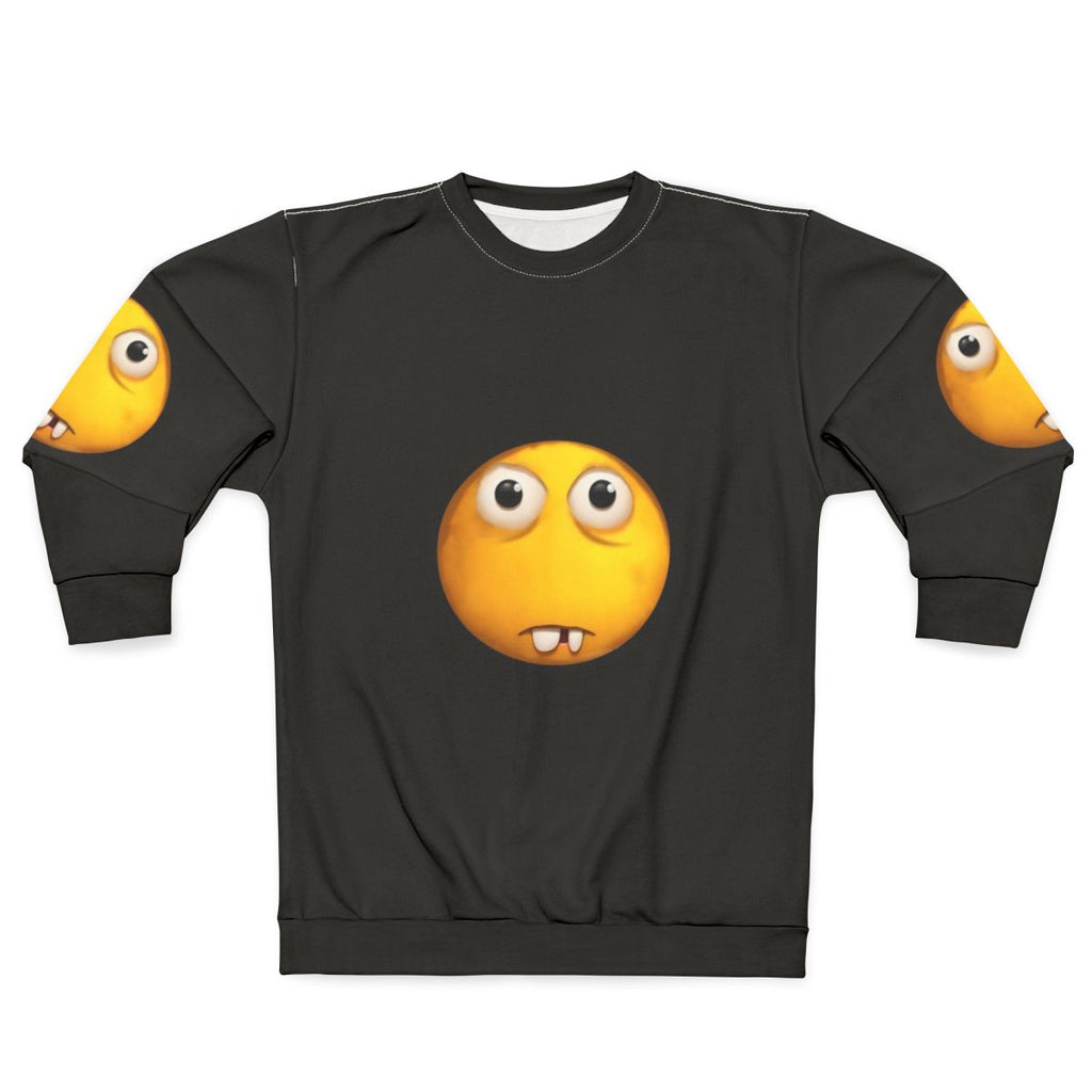 Buck Tooth Emoji Scared Realization Meme Sweatshirt
