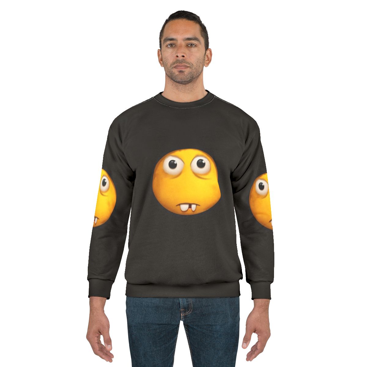 Buck Tooth Emoji Scared Realization Meme Sweatshirt