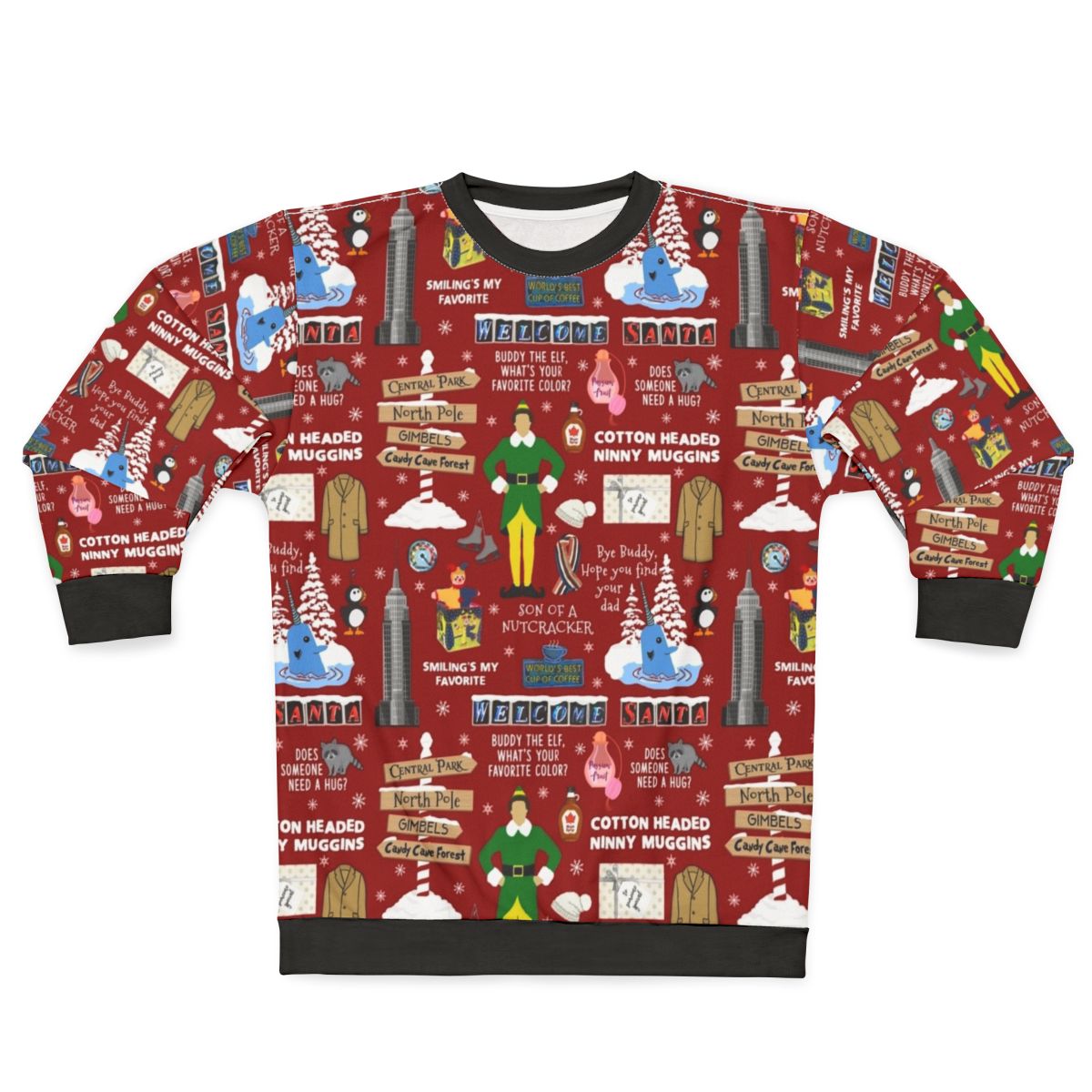Buddy the Elf Collage Design Christmas Sweatshirt