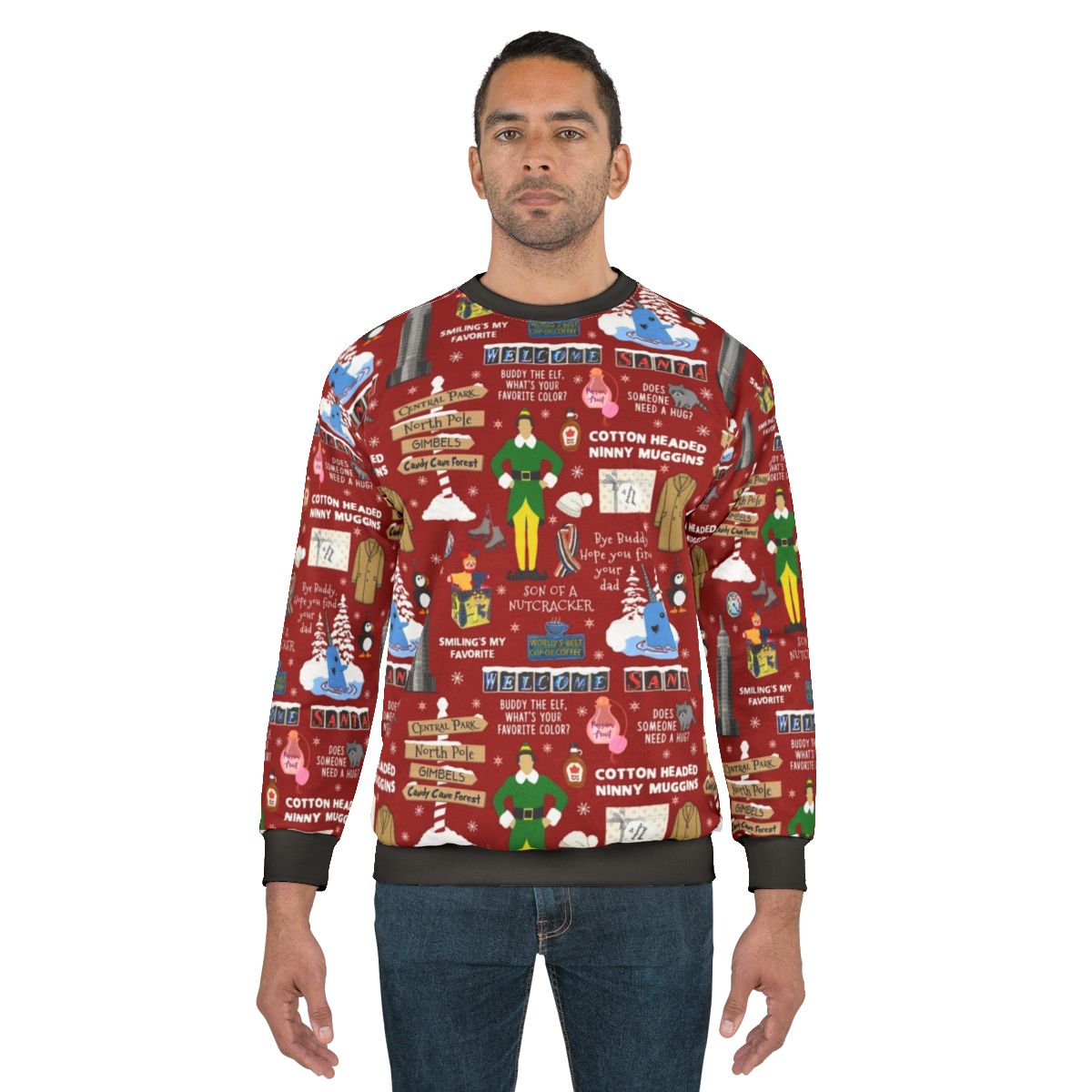 Buddy the Elf Collage Design Christmas Sweatshirt