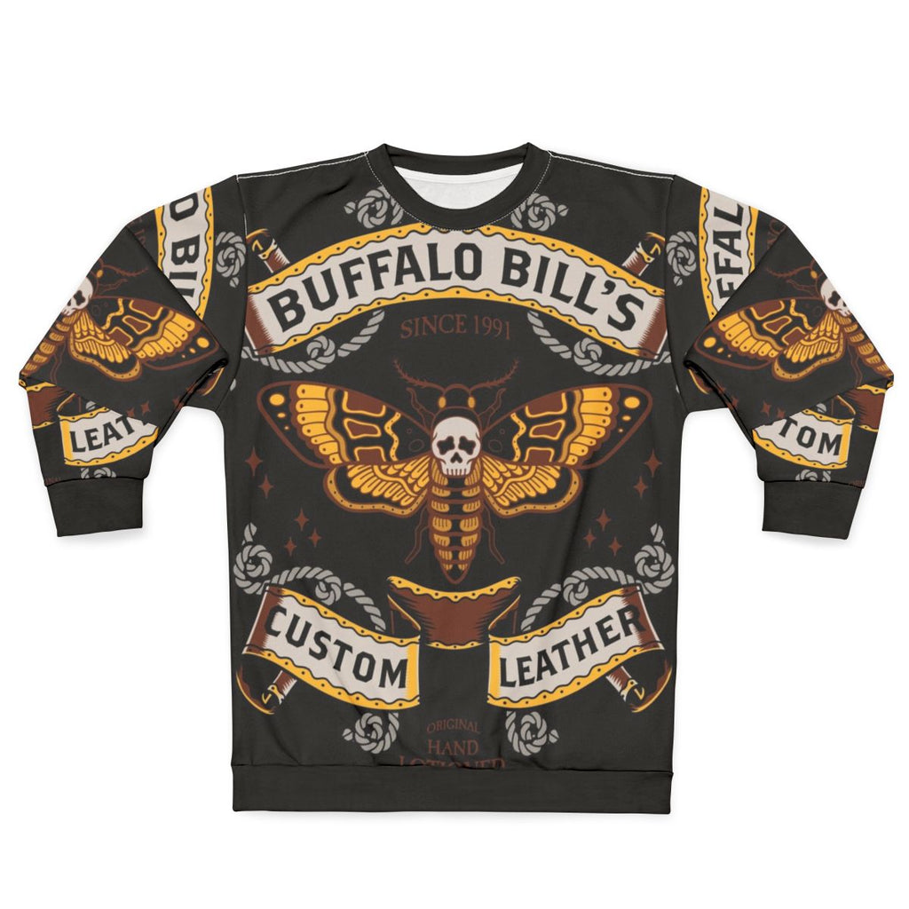 Buffalo Bill leather sweatshirt, Silence of the Lambs inspired goth fashion