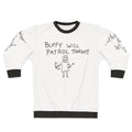 Buffy the Vampire Slayer Sweatshirt featuring the iconic "Buffy Will Patrol Tonight" design