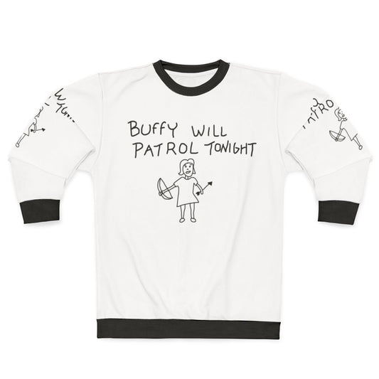 Buffy the Vampire Slayer Sweatshirt featuring the iconic "Buffy Will Patrol Tonight" design