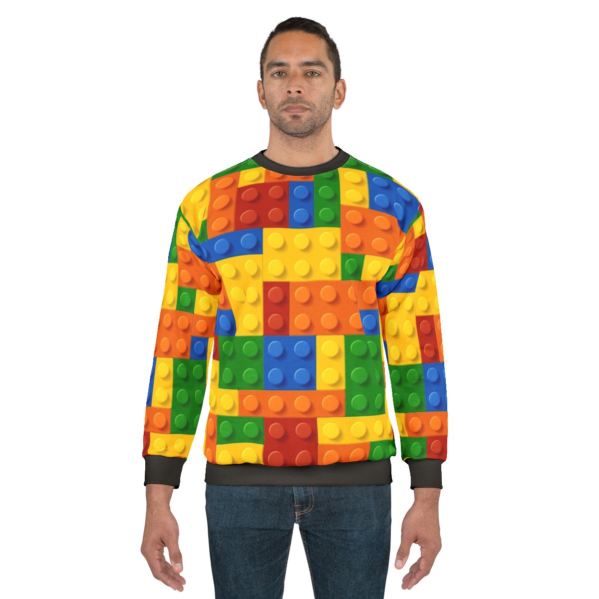 Construction Brick Sweatshirt with Lego-Inspired Design