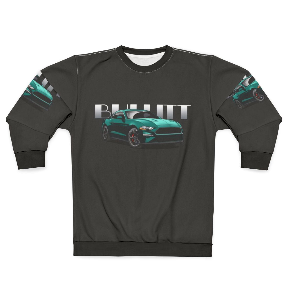 Bullitt Mustang Sweatshirt featuring the iconic 1968 Ford Mustang from the movie Bullitt