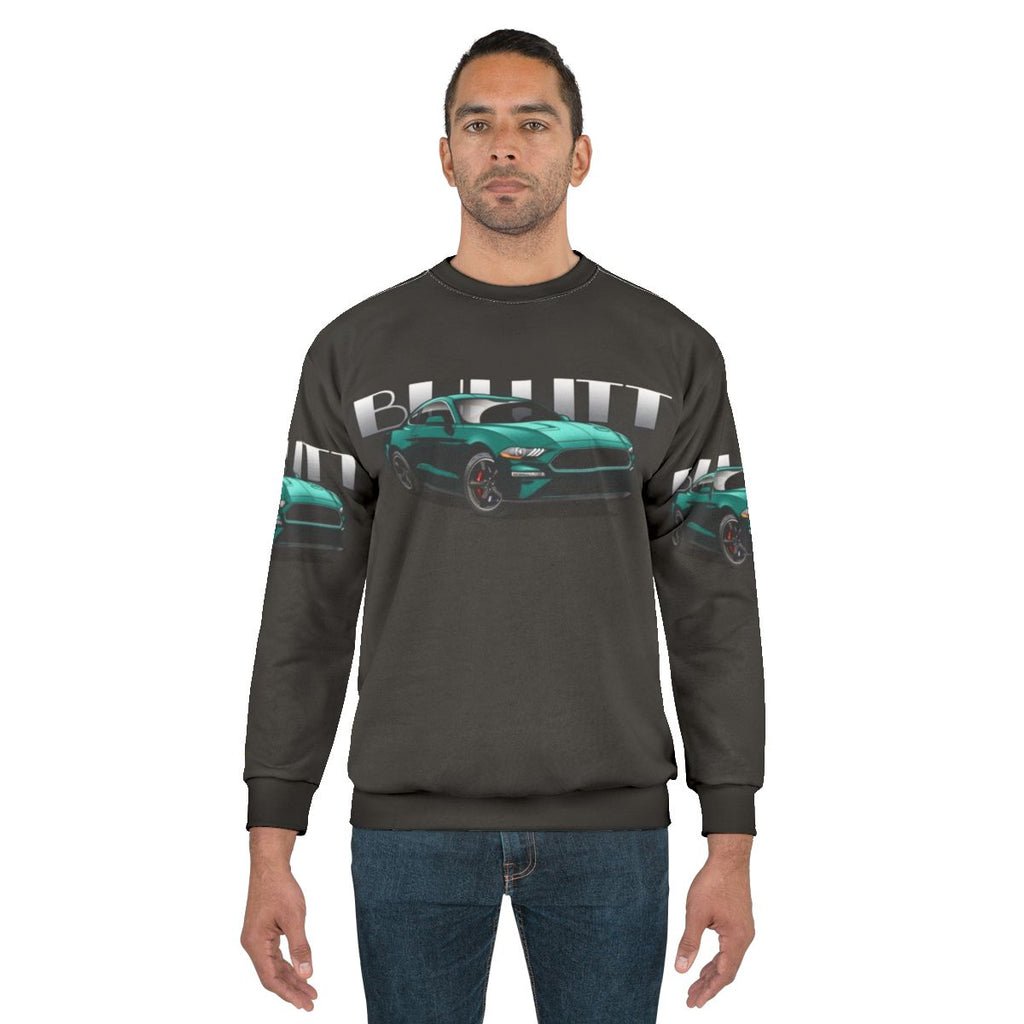 Bullitt Mustang Sweatshirt featuring the iconic 1968 Ford Mustang from the movie Bullitt