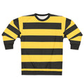 Bumble bee sweatshirt with bright yellow and black contrasting patterns