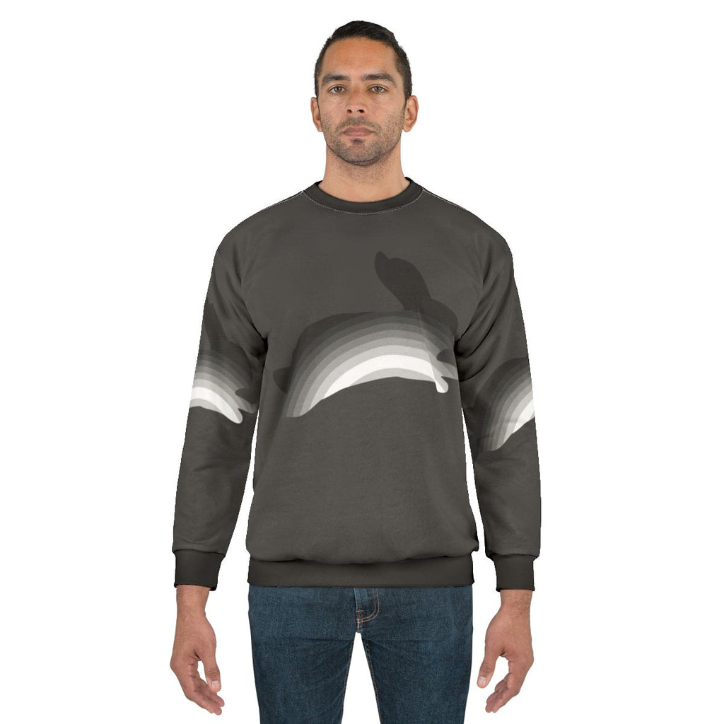 Cute and funny bunny legendary animals sweatshirt with colorful abstract art