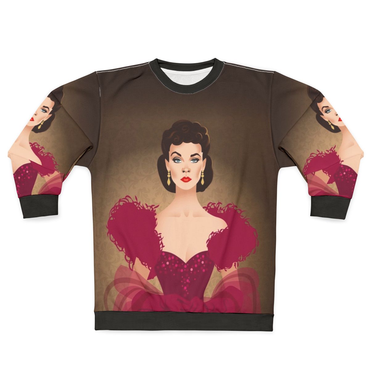 Burgundy dress sweatshirt with Alejandro Mogolloart design