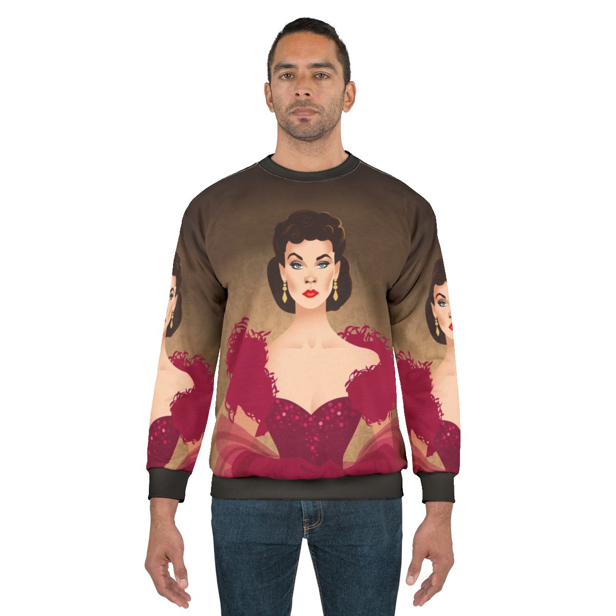 Burgundy dress sweatshirt with Alejandro Mogolloart design