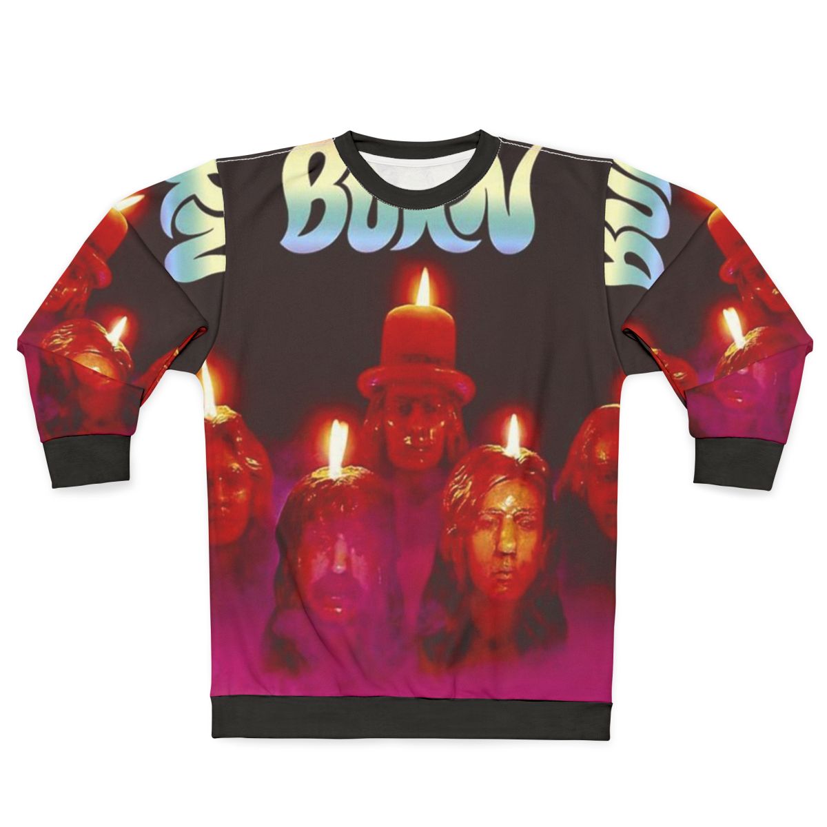 Classic 80s Purple Sweatshirt with Music Design