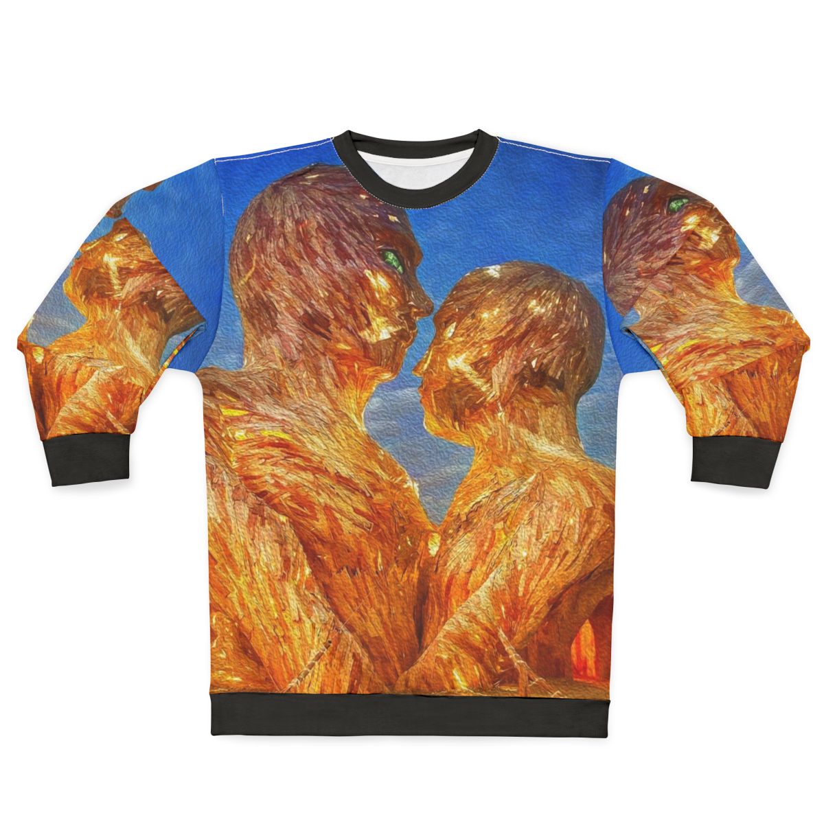 Burning Man Digital Oil Painting Sweatshirt
