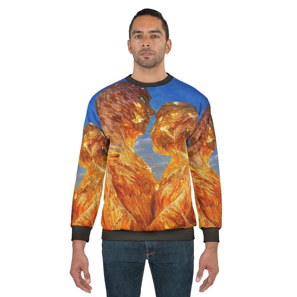 Burning Man Digital Oil Painting Sweatshirt