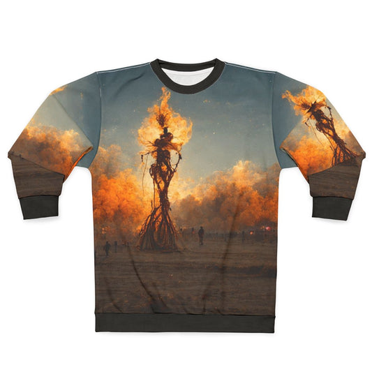 Burning Man inspired fire burner sweatshirt