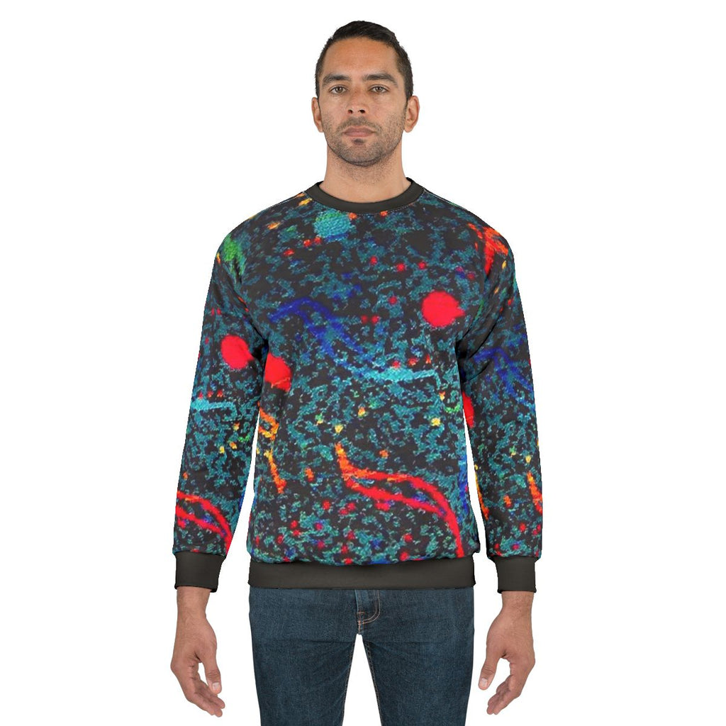 Retro bus seat pattern sweatshirt for nostalgic and funny travel fashion
