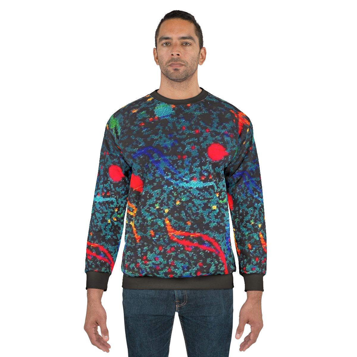 Retro bus seat pattern sweatshirt for nostalgic and funny travel fashion
