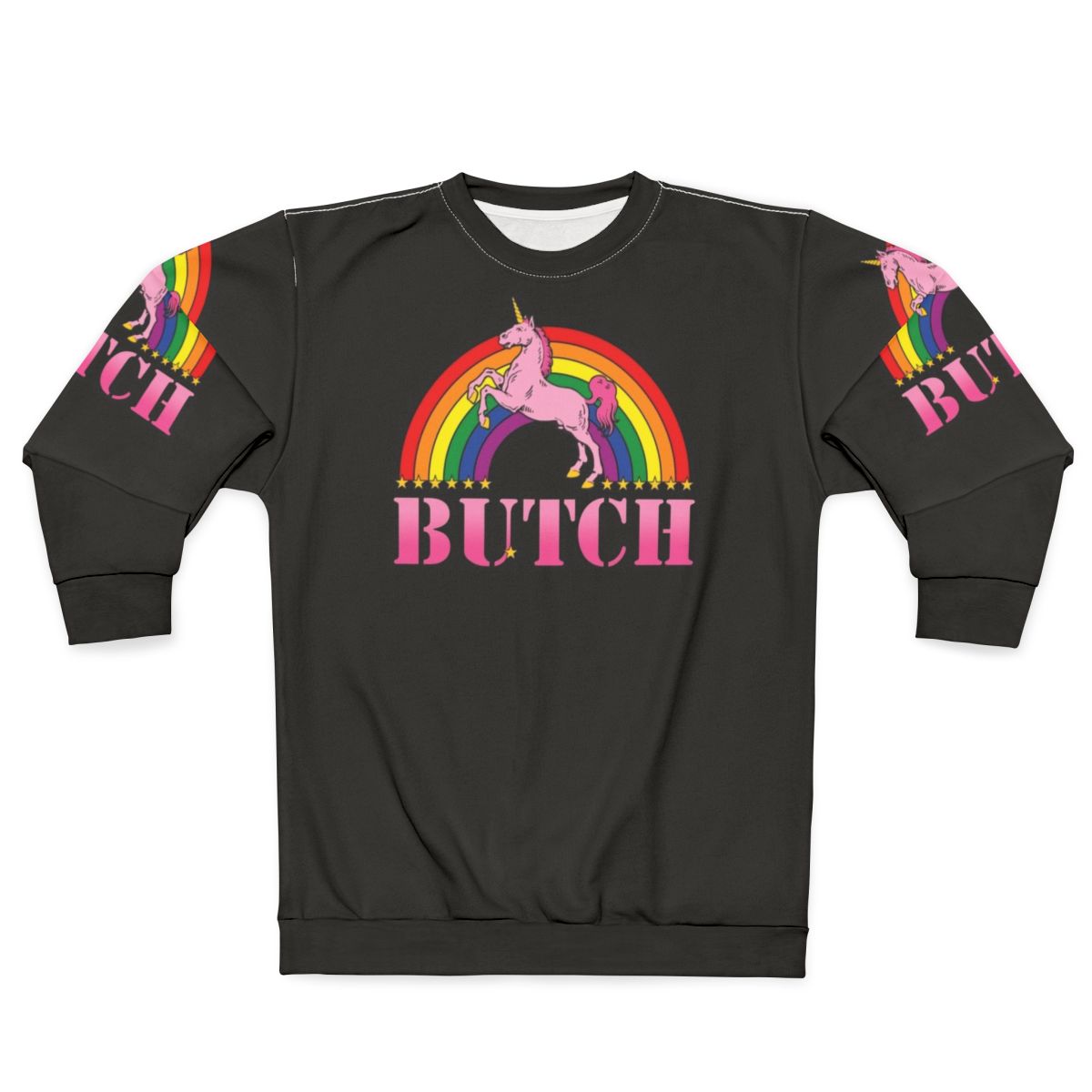 Butch Sweatshirt with Rainbow and Unicorn Design