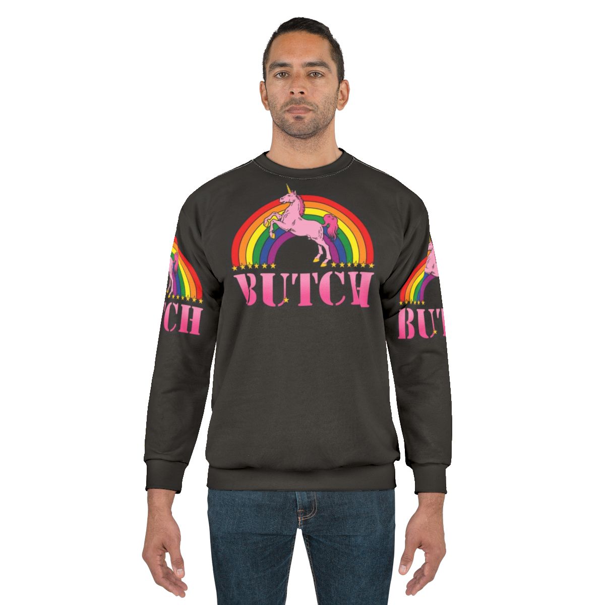 Butch Sweatshirt with Rainbow and Unicorn Design