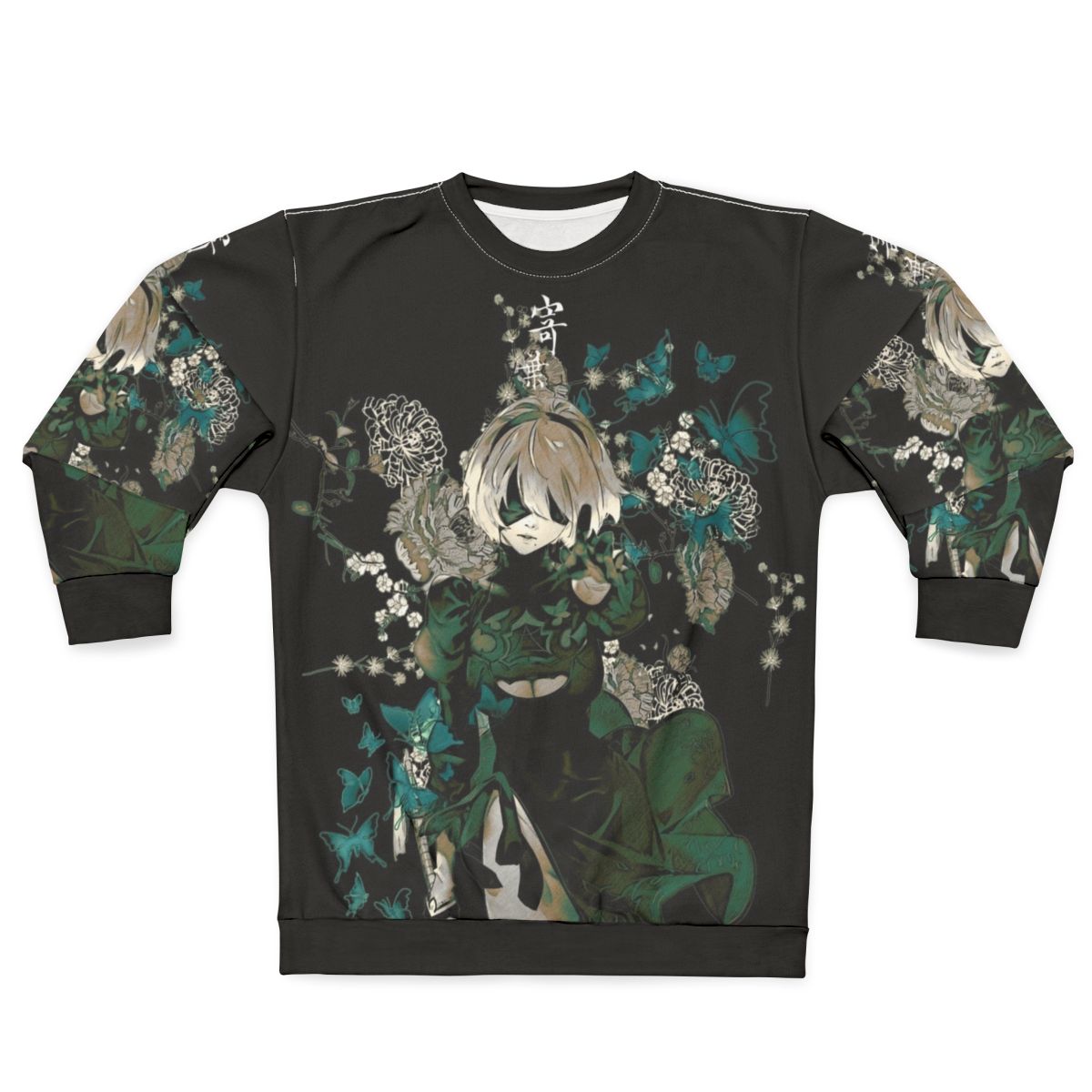 Butterflies and floral fantasy design on a sweatshirt