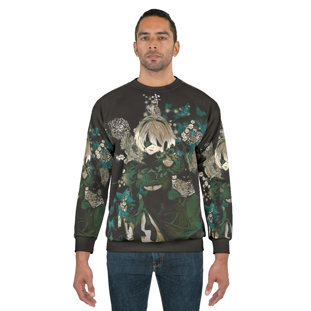 Butterflies and floral fantasy design on a sweatshirt