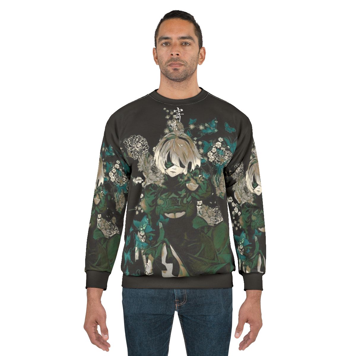 Butterflies and floral fantasy design on a sweatshirt