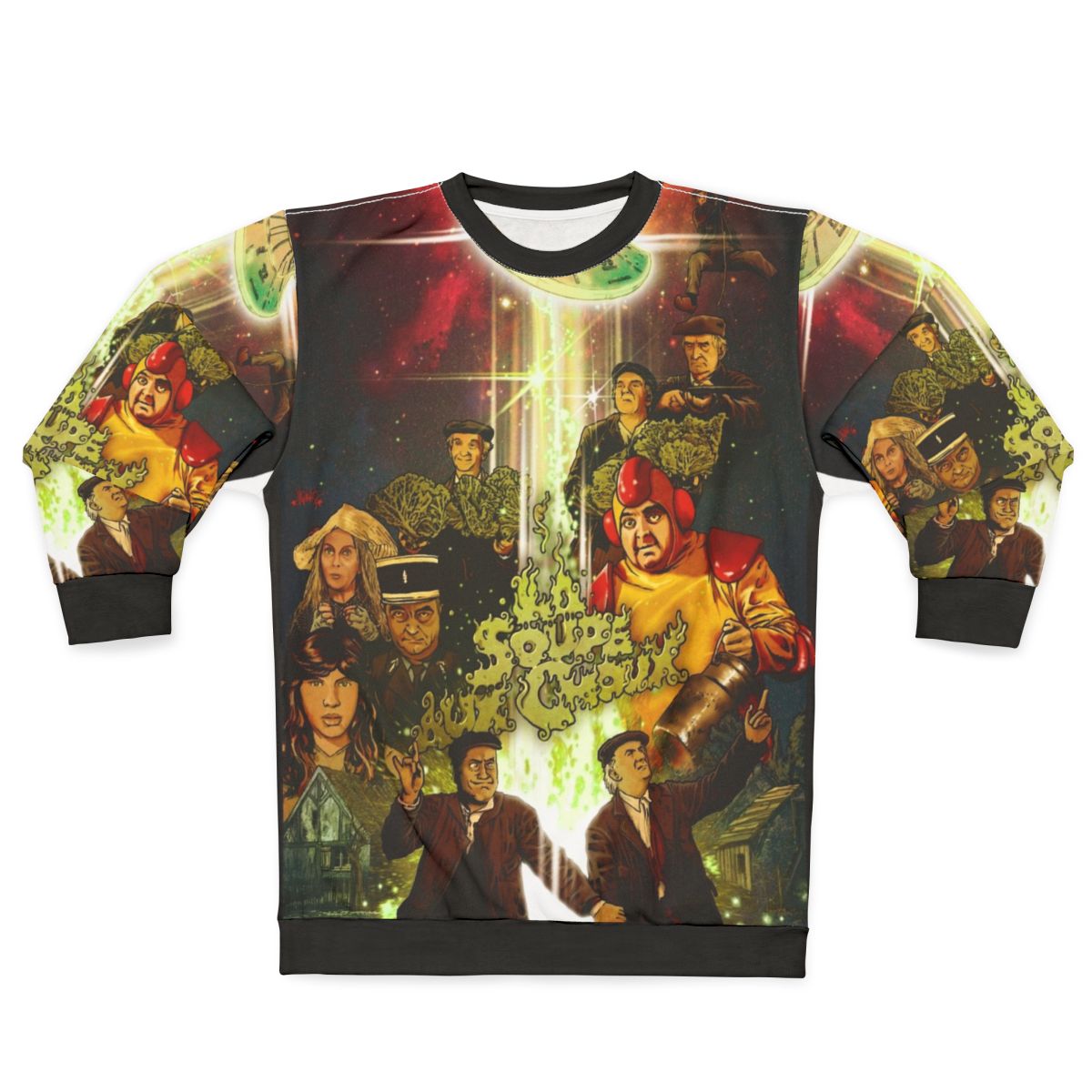 Vintage cabbage soup sweatshirt with retro French comedy and sci-fi inspired design