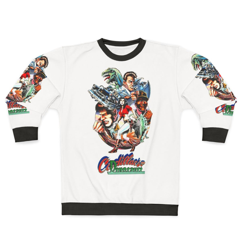 Cadillacs and Dinosaurs Sweatshirt featuring retro video game characters