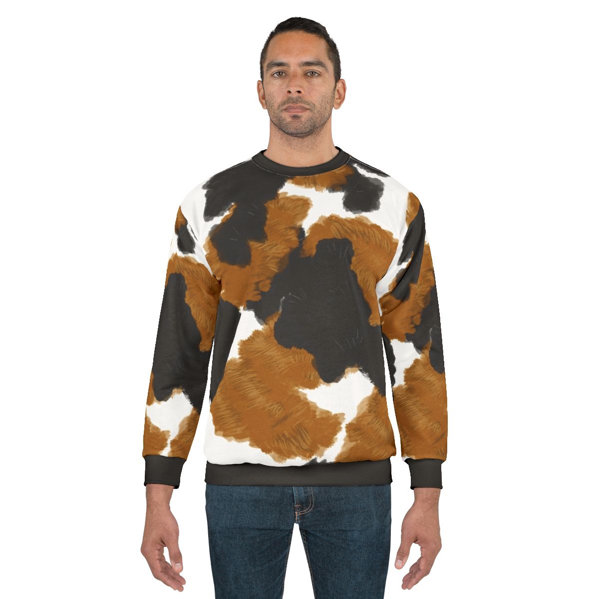 Calico cat fur print sweatshirt