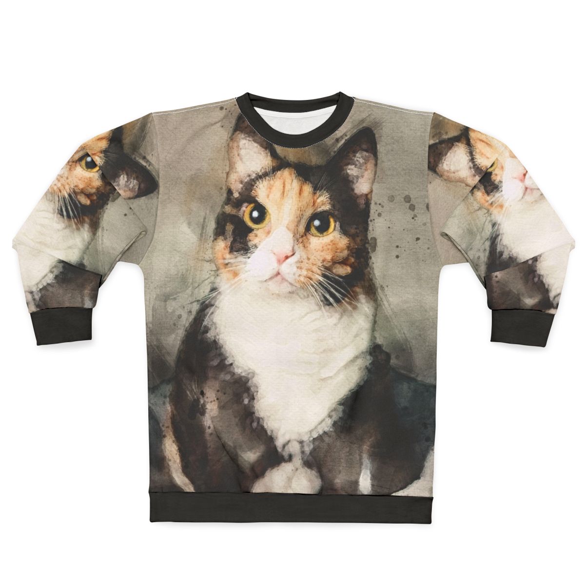 Calico cat watercolor sweatshirt