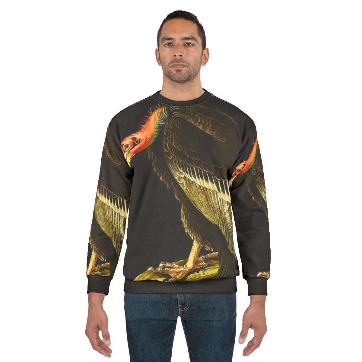 Gothic California condor design on sweatshirt