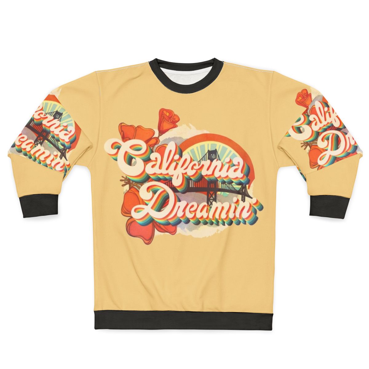 Vintage California Dreamin' Sweatshirt with Psychedelic Music Graphic