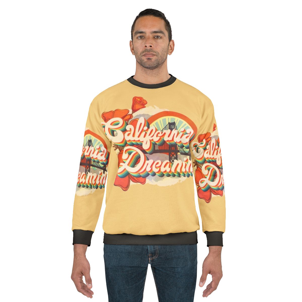 Vintage California Dreamin' Sweatshirt with Psychedelic Music Graphic