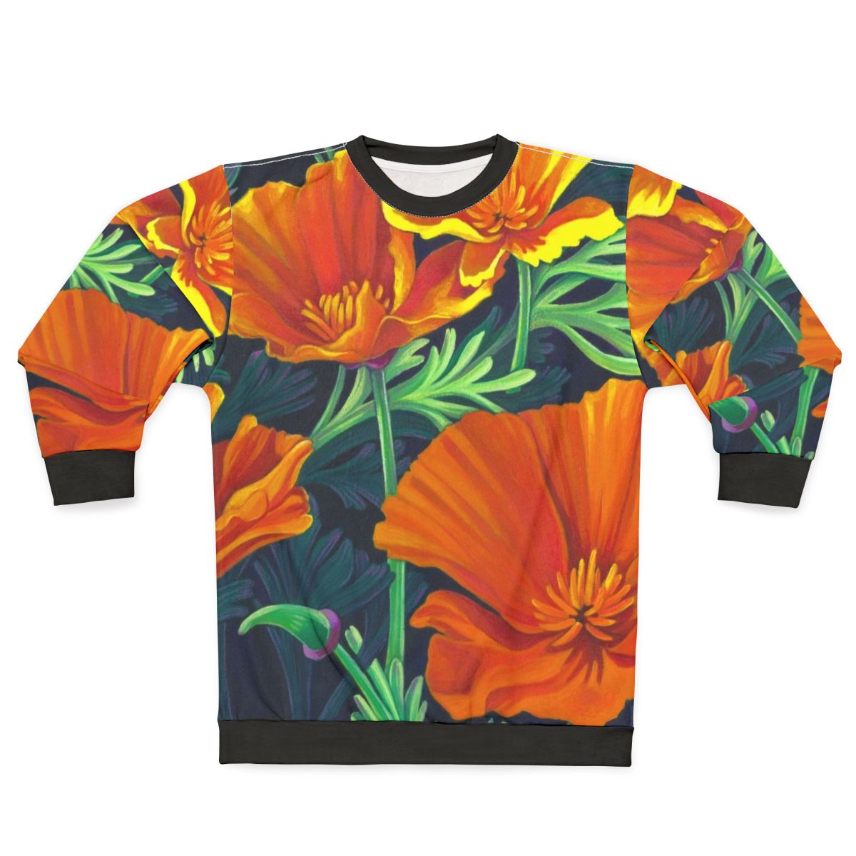 California poppies floral sweatshirt