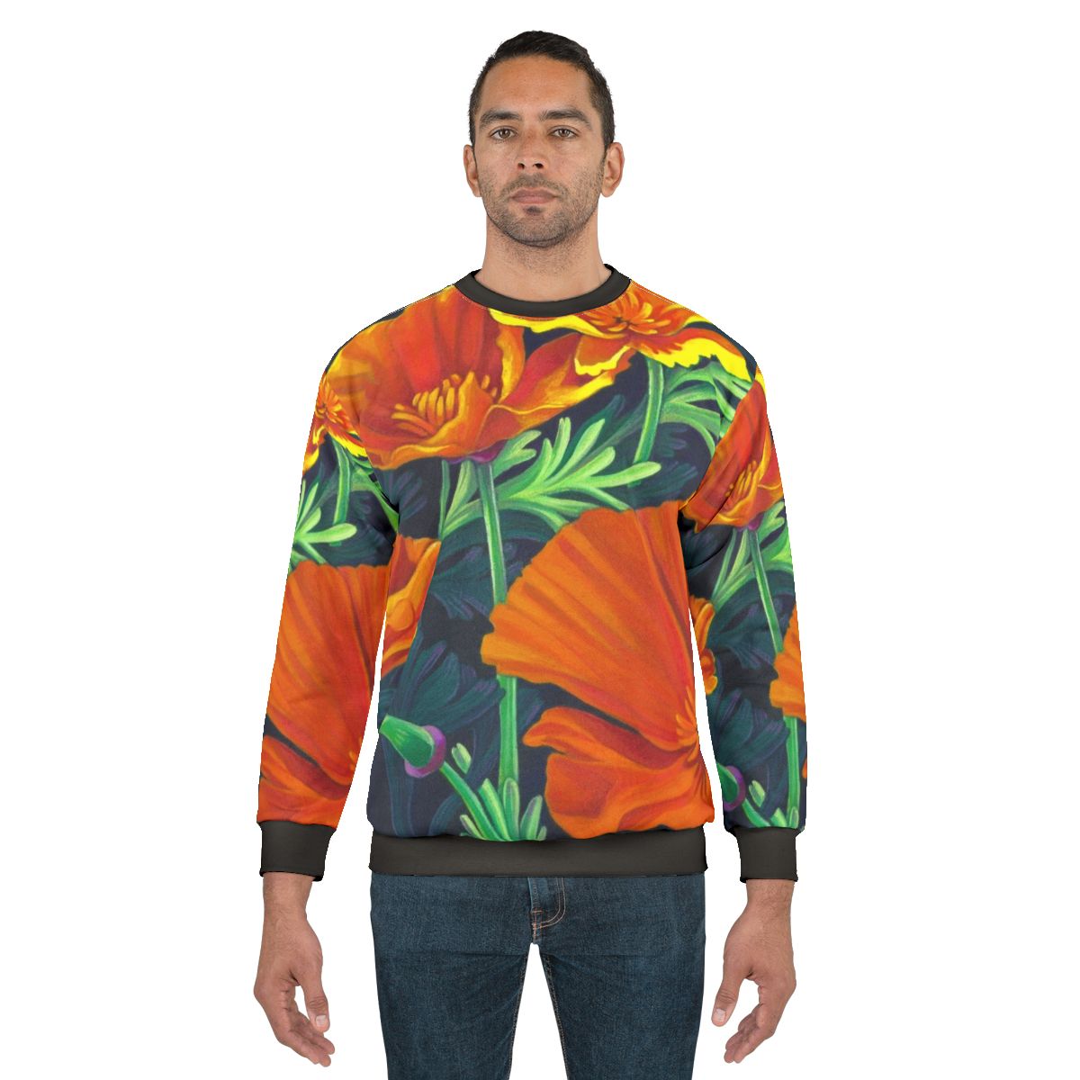 California poppies floral sweatshirt