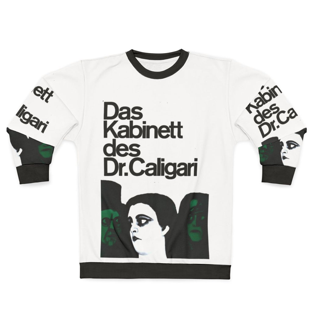 Vintage sweatshirt featuring the classic silent film "The Cabinet of Dr. Caligari" and its iconic poster design