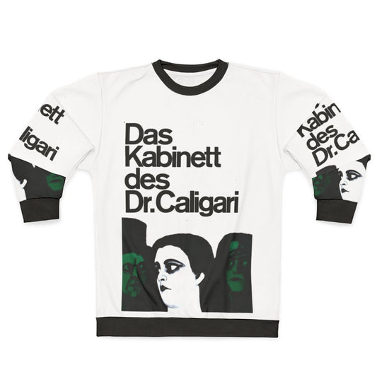 Vintage sweatshirt featuring the classic silent film "The Cabinet of Dr. Caligari" and its iconic poster design