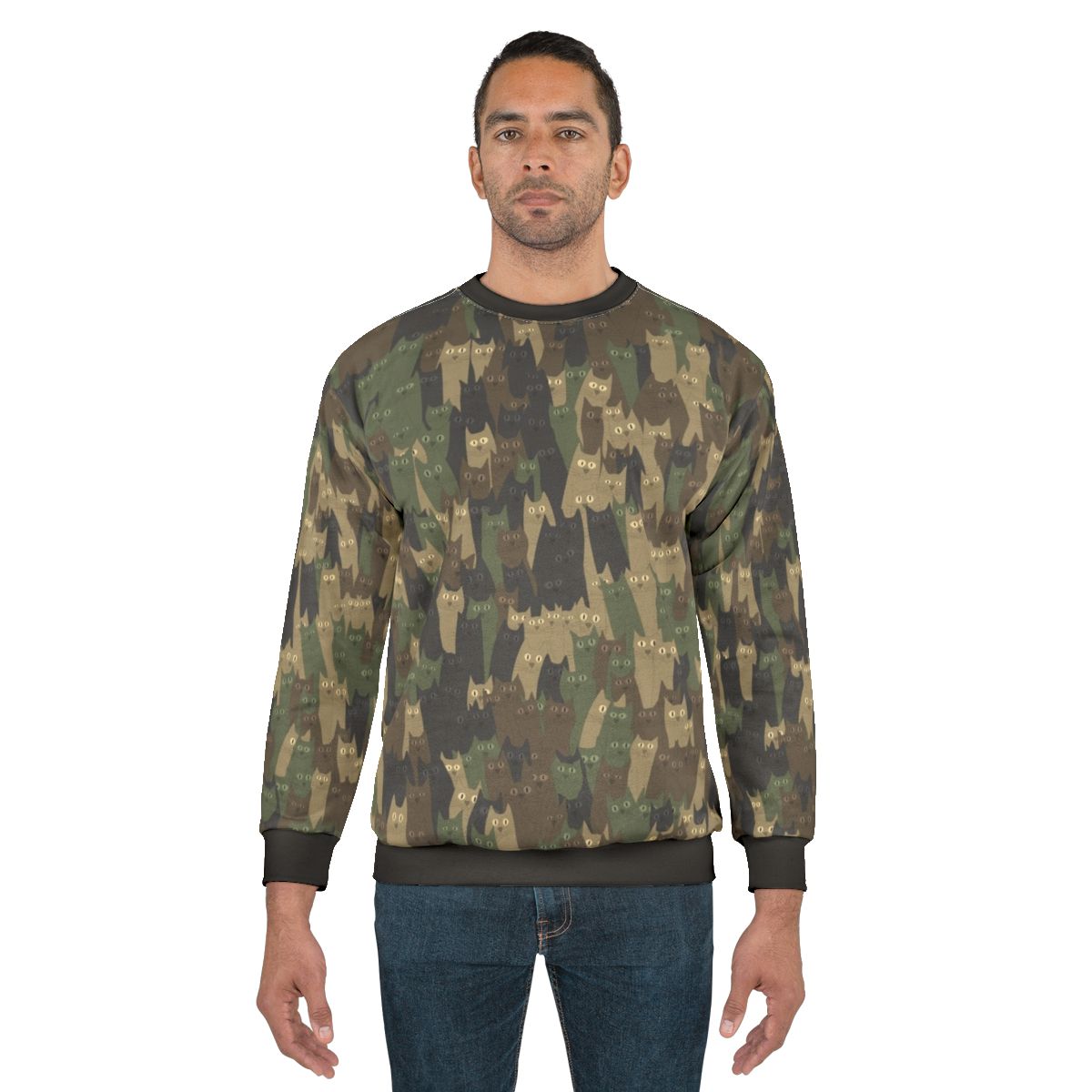 Camouflage cats military style sweatshirt