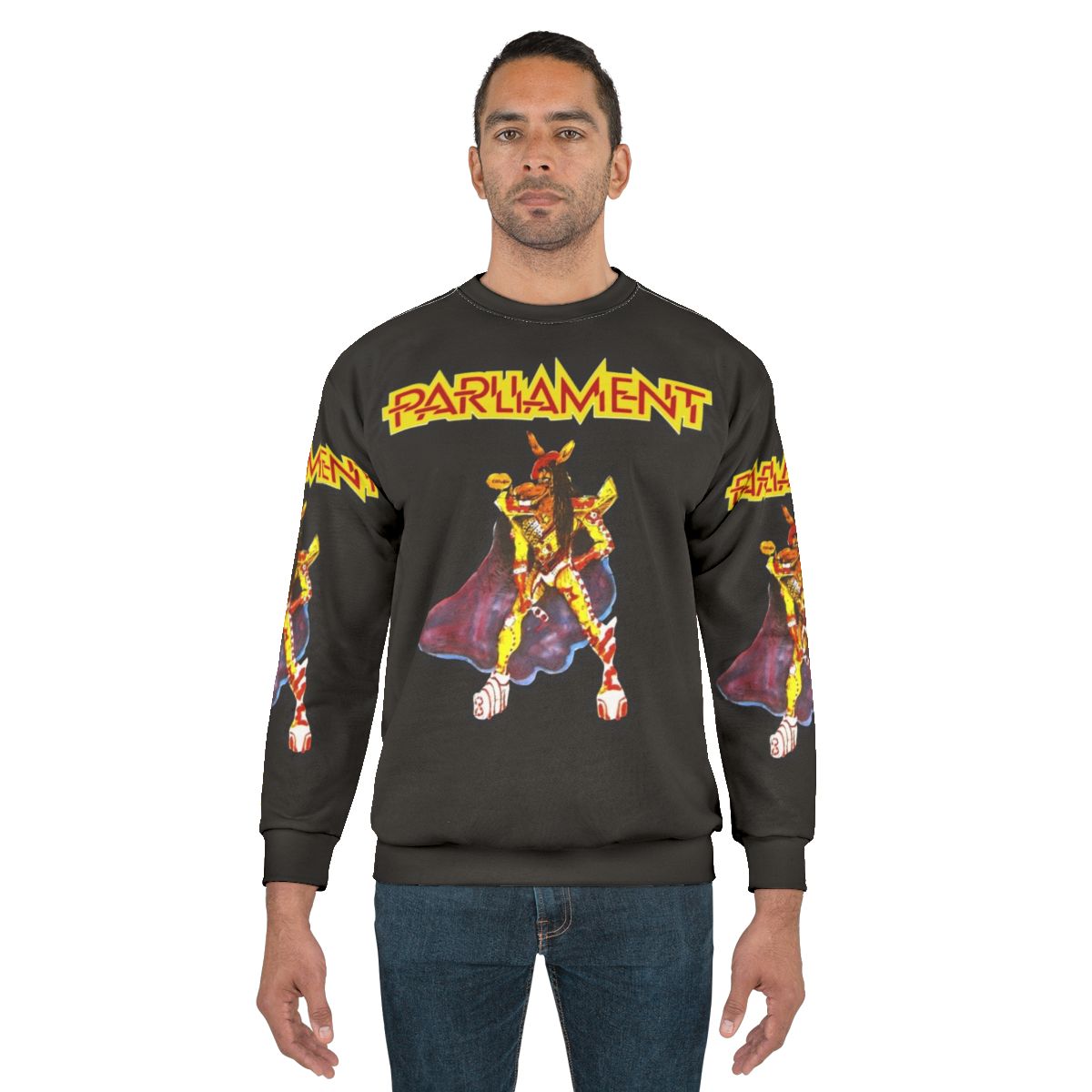 Funkadelic Band Sweatshirt with Retro 70s Psychedelic Funk Music Design