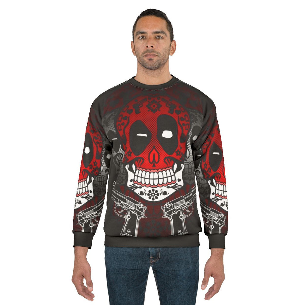 Day of the Dead Skull and Candy Pool Sweatshirt