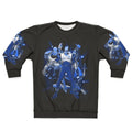 Retro blue sweatshirt with gaming design