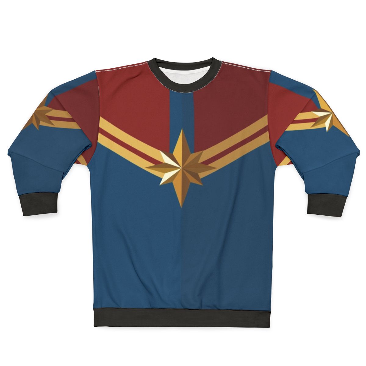 Captain Marvel Costume Sweatshirt with Logo and Star Design