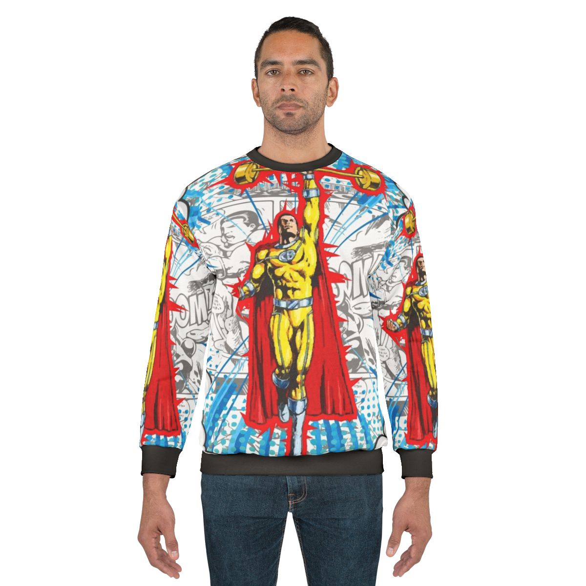 Captain America inspired sweatshirt for superhero workouts