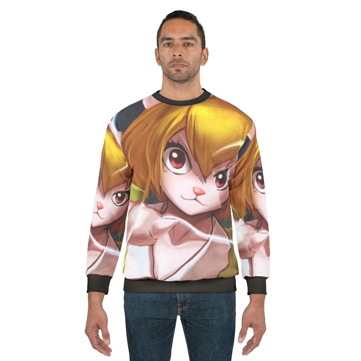 Carrot Anime Sweatshirt with Kawaii Rabbit Design