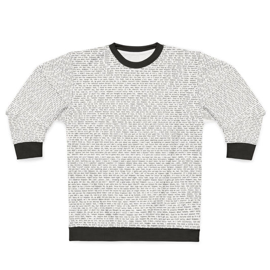 Cars script sweatshirt with movie quotes