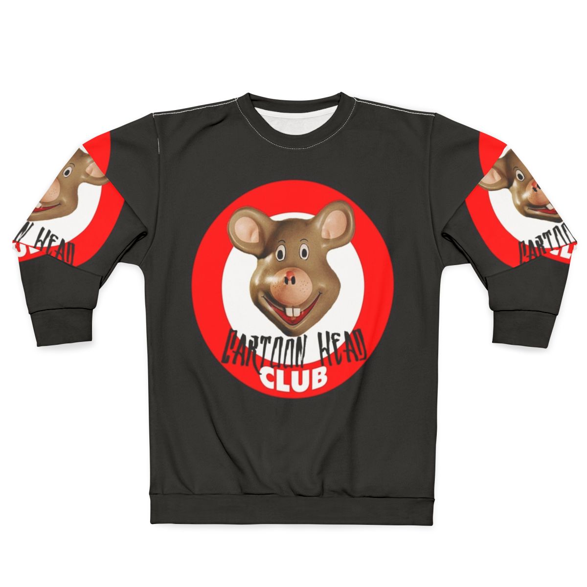 Cartoon Head Club Satirical Design Sweatshirt