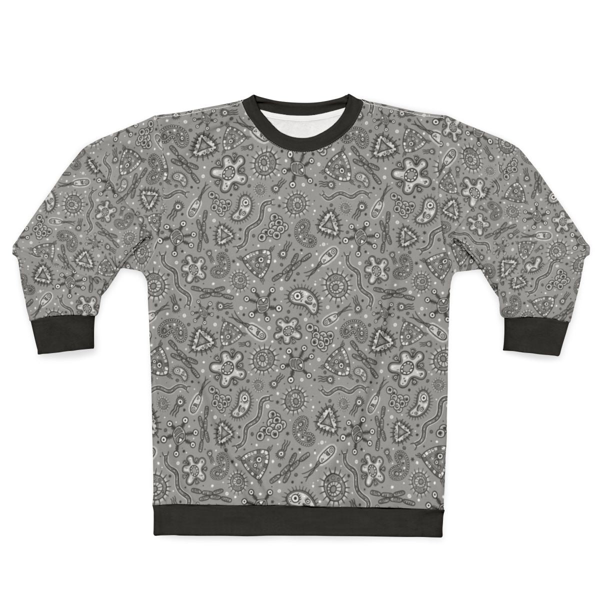 Cartoon Microbes Gray Sweatshirt
