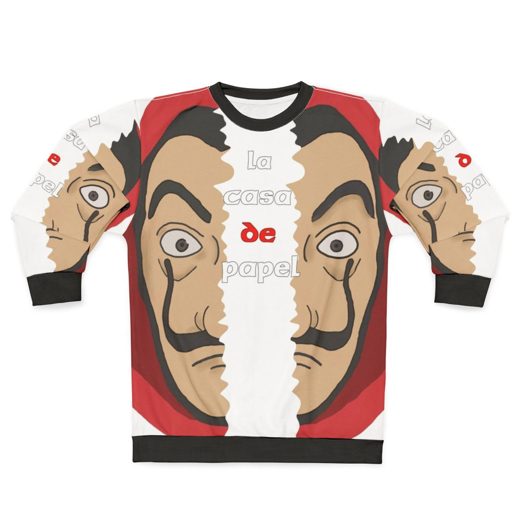 Casa De Papel Sweatshirt with Money Heist and Salvador Dali Inspired Art
