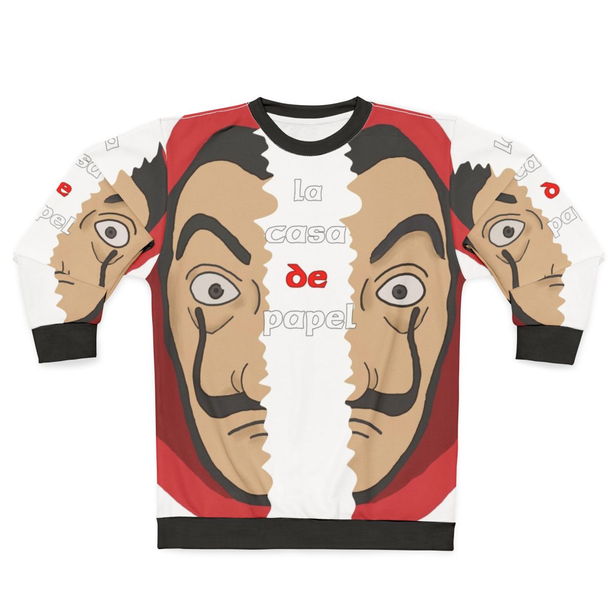 Casa De Papel Sweatshirt with Money Heist and Salvador Dali Inspired Art