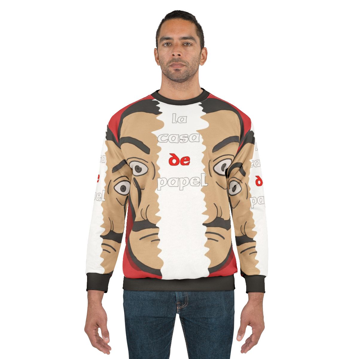 Casa De Papel Sweatshirt with Money Heist and Salvador Dali Inspired Art